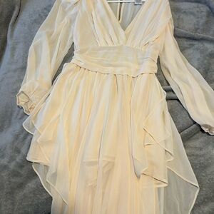 Elegant Cream Chiffon Dress